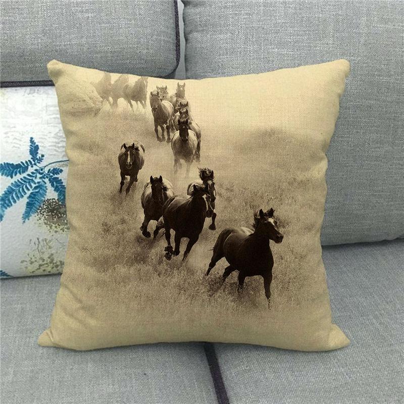 Fierce Wolf Wildlife Oil Painting Digital Printing Short Plush Pillow Covers For Car Sofa Office Cushion Cover Home Goods