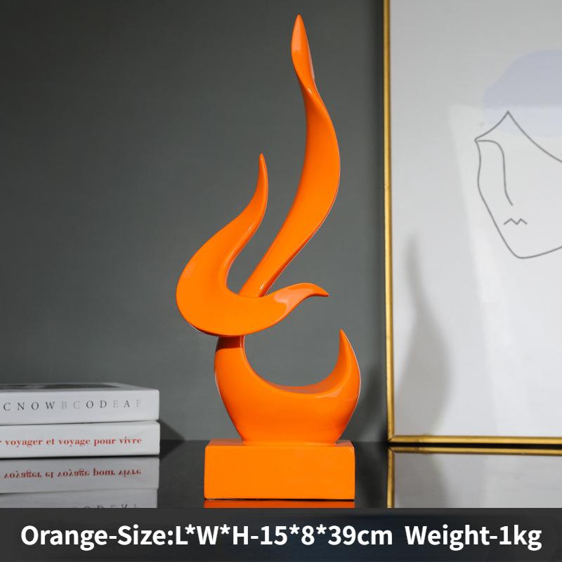 Simple and Modern Creative Flame Bird Craft Decoration Gift for Office Living Room Resin Ornaments Home Decor