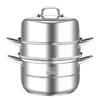 Naczynie do gotowania na parze Ourui Platinum ze stali nierdzewnej, 3-warstwowe