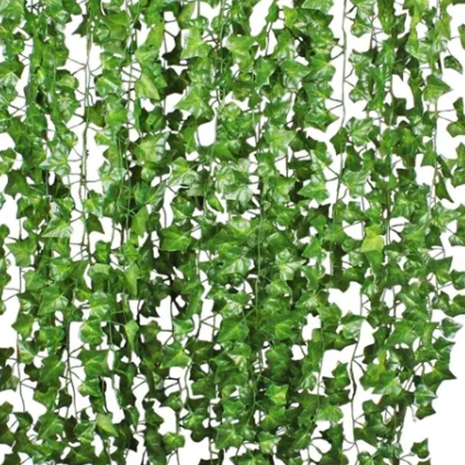 

Simulated Ivy Cane Creeper Ivy Decorative Green Plants Ceiling Artificial Vine Eucalyptus Leaves 12PCS