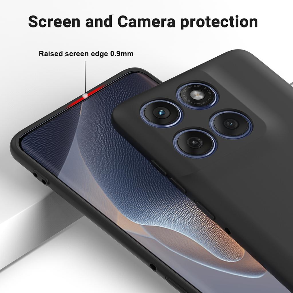 For Motorola Edge 60 Pro 5G Liquid Silicone Case Phone Back Cover with Hand Strap