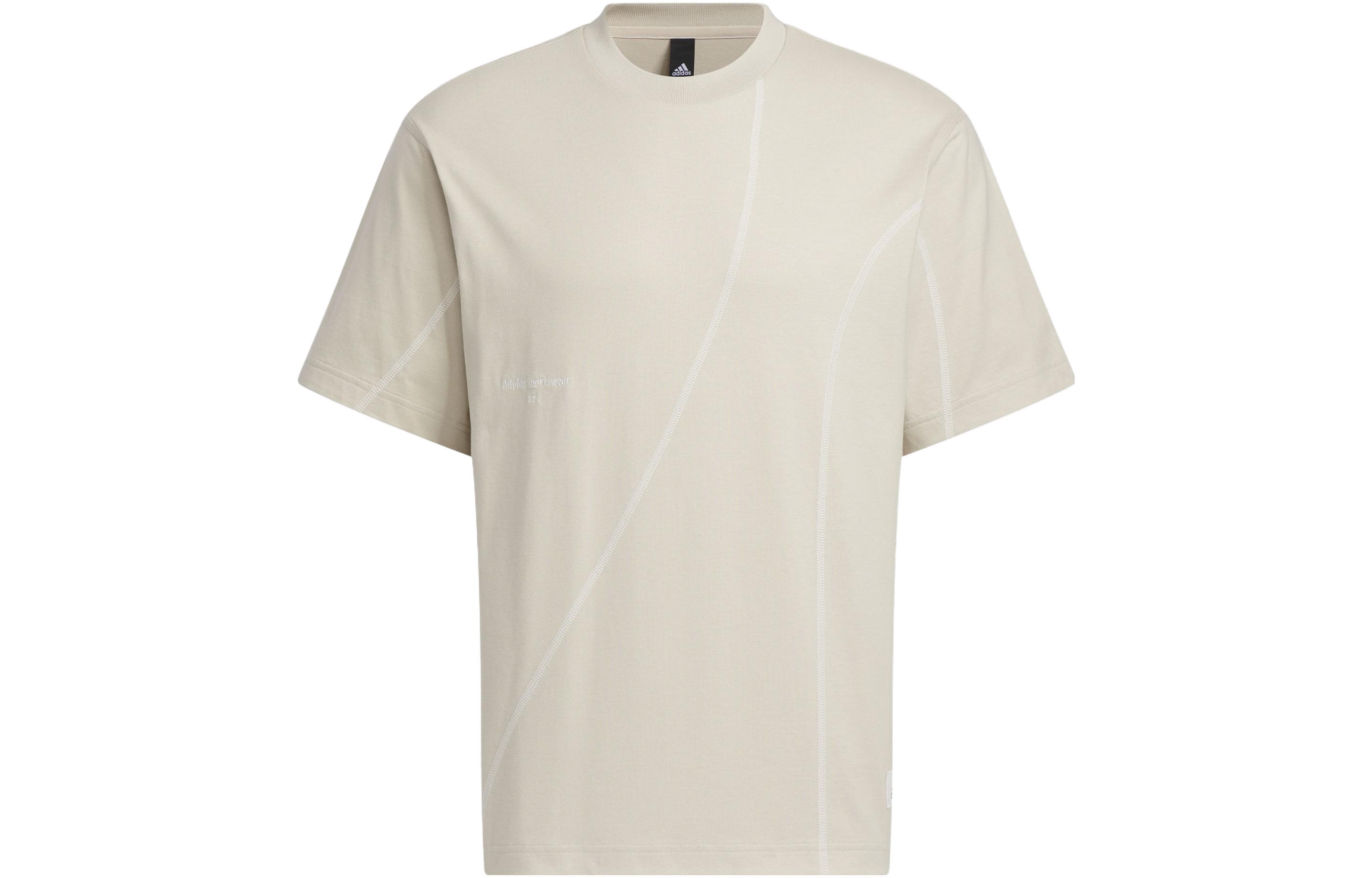 Adidas Drop Shoulder Sleeve T Shirt Unisex Beige IP4978 L