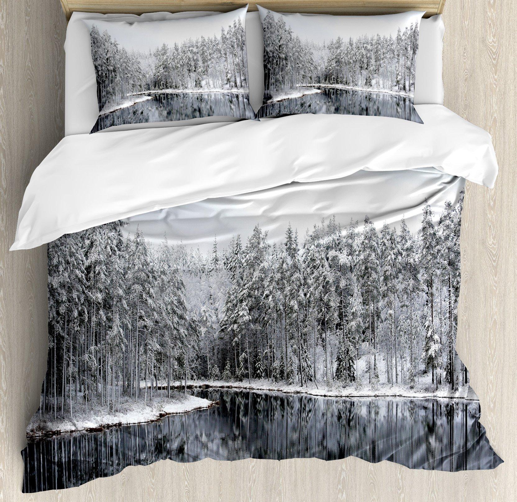 

Снеговик в шапке Санты Рождественский комплект пододеяльника Декоративный комплект постельного белья из 3 предметов с 2 наволочками, Односпальный Двуспальный Кинг Полный размер EU Double(200x200cm)