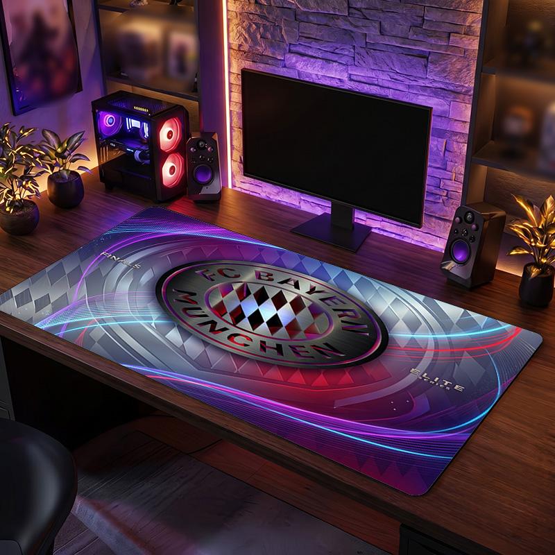 Tappetino per Mouse con Motivo a Tema Bayern Monaco, Design con Logo Calcio Tappetino da Scrivania XXL per Gaming Mouse Pad Antiscivolo per Computer