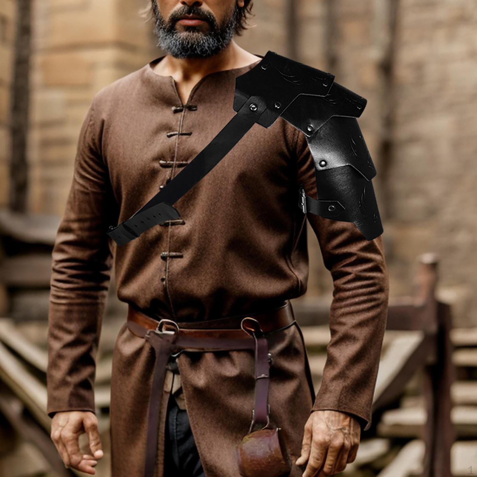 

Средневековые наплечники Регулируемый ремень Косплей Вечеринка Защита из ПУ кожи