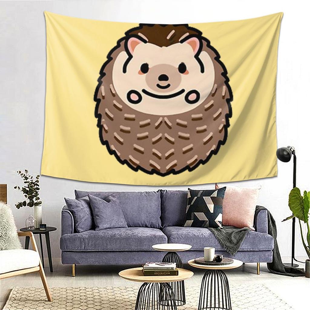 Hedgehog Tapestry Decor Art Aesthetic Tapestries for Living Room Bedroom Home Wall Cloth Wall Hanging
