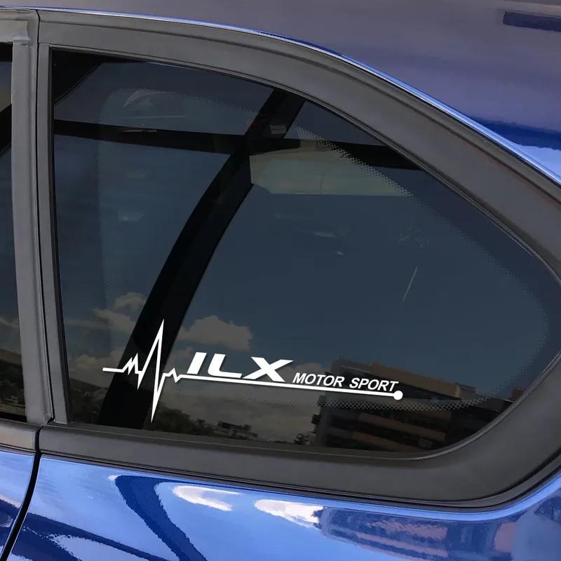 2PCS Car Side Window Sticker Decoration Auto Reflective Vinyl Trim Decal Accessories Sport Styling For Acura MDX RDX TLX ILX