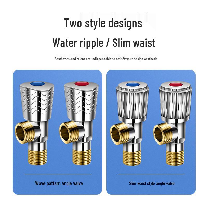 Universal All-Copper Dual Outlet Angle Valve for Household Hot/Cold Water Systems