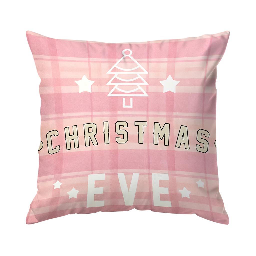 Pink Christmas Theme Cushions Pillowcase Polyester Cushion Cover Throw Pillow Sofa Decoration Pillowcover Home Car Sofa Decor