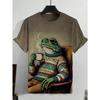 Summer Men's Fun Frog Art 3D Print T-Shirt Men's & Women's Short-Sleeve Crew Neck T-Shirt Relaxed Fit Casual Cartoon Top