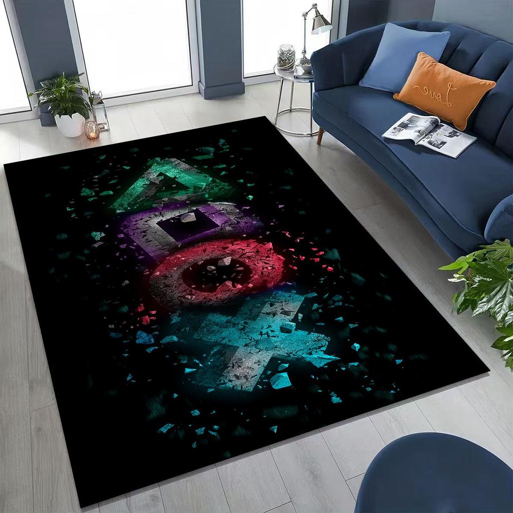 3D Retro Gamer Zone Spielteppich mit Controller-Motiv, ideal für Schlafzimmer, Wohnzimmer, Sofa, Wohnzimmer und als Fußmatte. Rutschfeste Bodenmatte für Kinder.