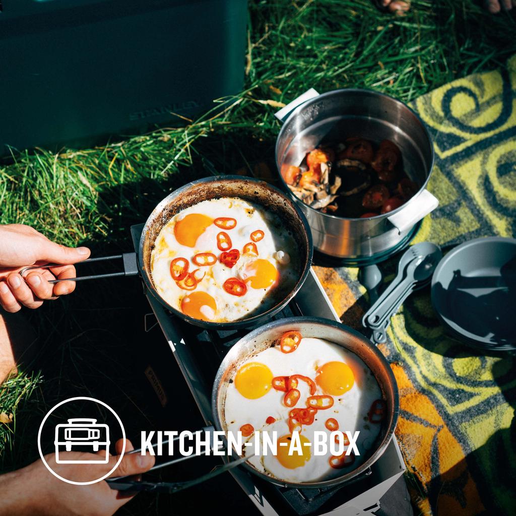 Stanley Adventure Full Kitchen Base Camp 11dílná kempingová sada na vaření Skládací jednotka Nerezová ocel 3,5 l