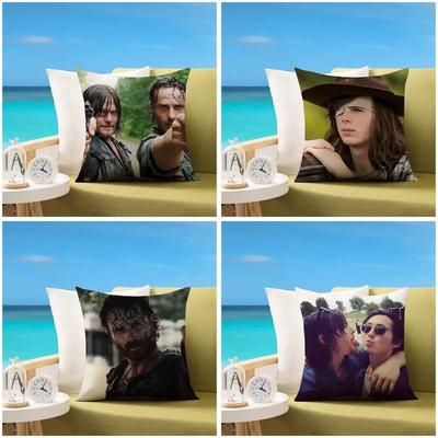TV V-The Walking Dead Pillow Case Cushion Cover Soft Cute Throw Pillow Case For Car Sofa Pillowcase Polyester With Zipper