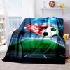 3DPersonalized Football (Soccer) Blanket Custom Name Flannel Throw Soft Warm for Bed, Sofa, Travel Gift for Fans All-Season Use