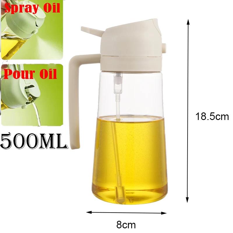 2 in 1 Oil Sprayer Spray Sprayer Oil Dispenser Kitchen Spray Oil Bottle for Olive Oils Cooking Frying BBQ Camping Large Capacity