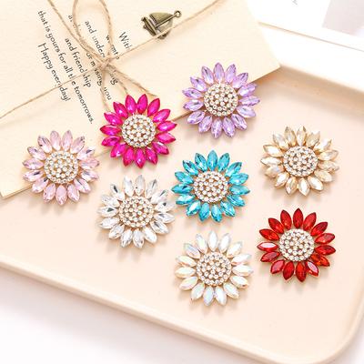 Diy Alloy Flower Accessories High-End Crystal Gem Flower Accessories Mobile Phone Case Diamond Back Sticker Material Jewelry