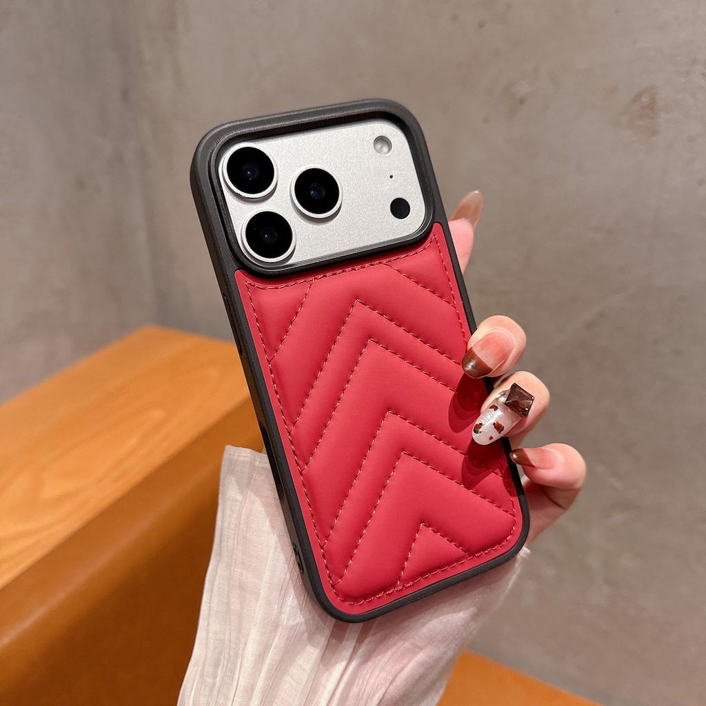 Triangular Down Jacket for IPhone17 Mobile Phone Case for Apple 16promax Solid Color Autumn and Winter Protective Cover