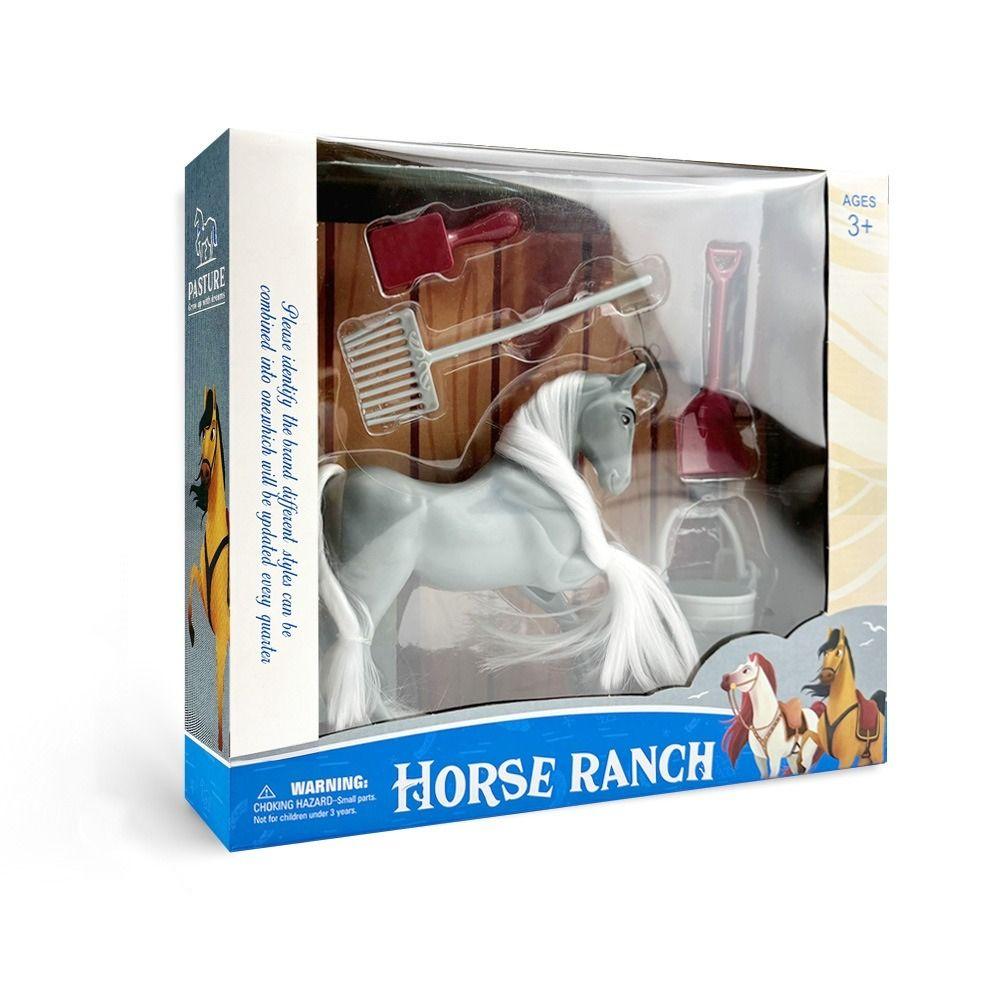 Bauernhoftier Ranchpferd Modell Pädagogisch Lernend Pferd Tier Modell Realistisch Kann Haare Kämmen Pferd Actionfigur Sammlung