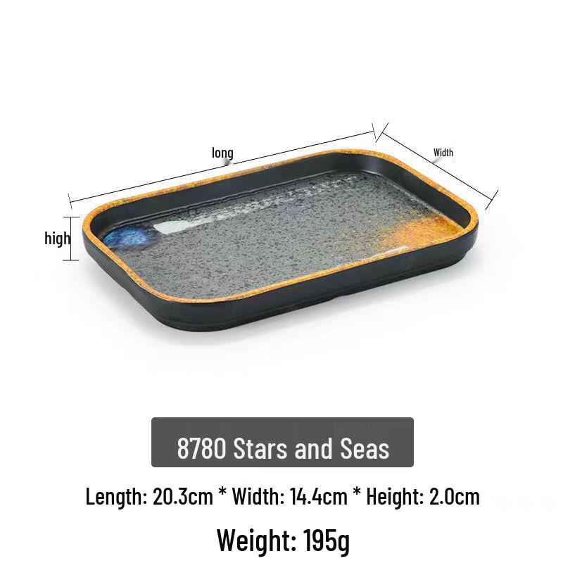 Rectangular Melamine Plate - Imitation Porcelain for Hot Pot & BBQ