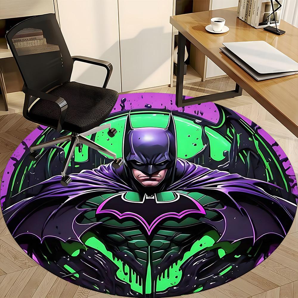 1 Peça Tapete Redondo de Escritório Batman, Para Sob Cadeiras de Escritório Quarto Sala de Estar Decoração de Casa, Decoração de Quarto, Disponível em Vários Tamanhos