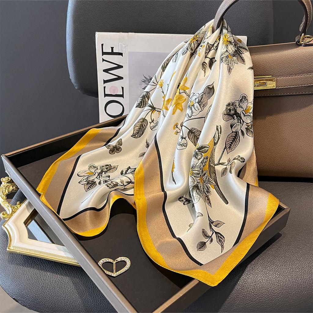 100% Natural Silk Scarf Women Foulard High Quality Square Female Headkerchief Mulberry Luxury Shawl Wraps Hijab Bandana Scarves