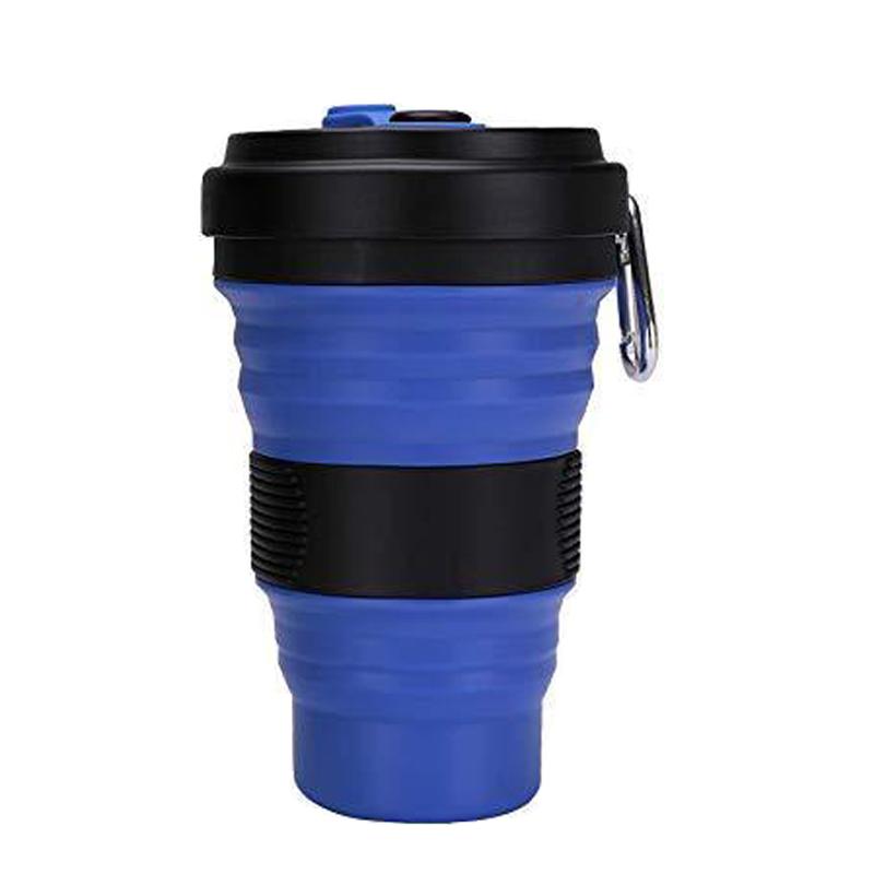 550ml Lightweight to Carry Folding Cup Mountaineering Camping Biking Athletic Multi-Purpose Coffee Cold Drink Retractable Drinkware Mug