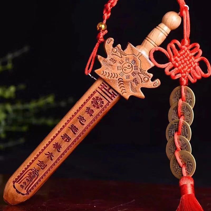 Wood Mahogany Sword Katana Sword Safe Carve Handicraft Peach Wood Toy Knife for Children Kids Chinese Traditional Gifts