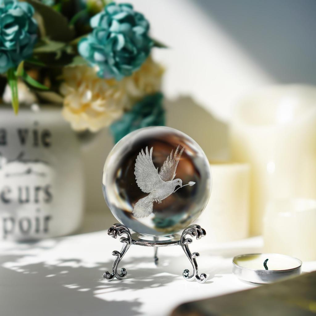 60mm Clear Crystal Ball with Stand Handcrafted Photography Prop for Magical Shots Elegant Home & Party Decor Gift for Women