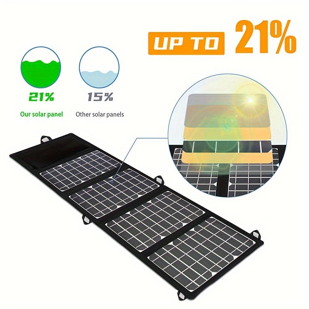 Cargador de panel solar plegable portátil, kit de panel solar de alta eficiencia de 18V, QC3.0 DC3.0, adecuado para camping