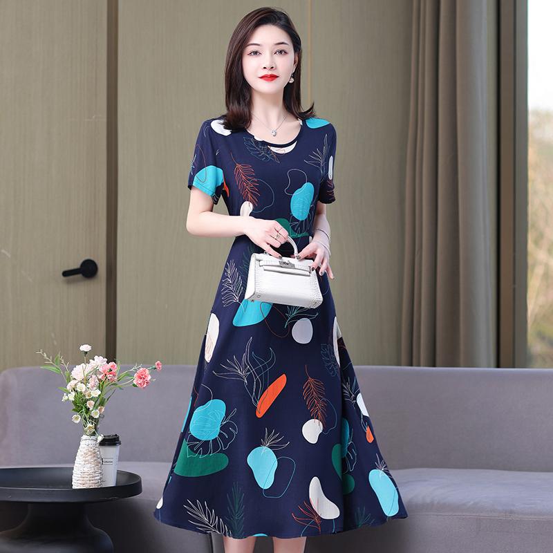 Sommer-Boho-Kleider für Damen, elegantes kurzärmliges langes Kleid in Übergröße