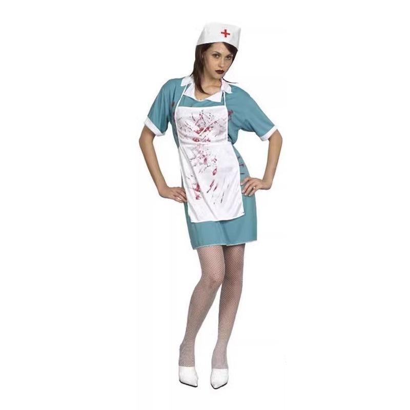 

Detailed Bloody Gruesomely Nurse Outfit Ideal For Halloween Parties And Performances Stage Female Nurse