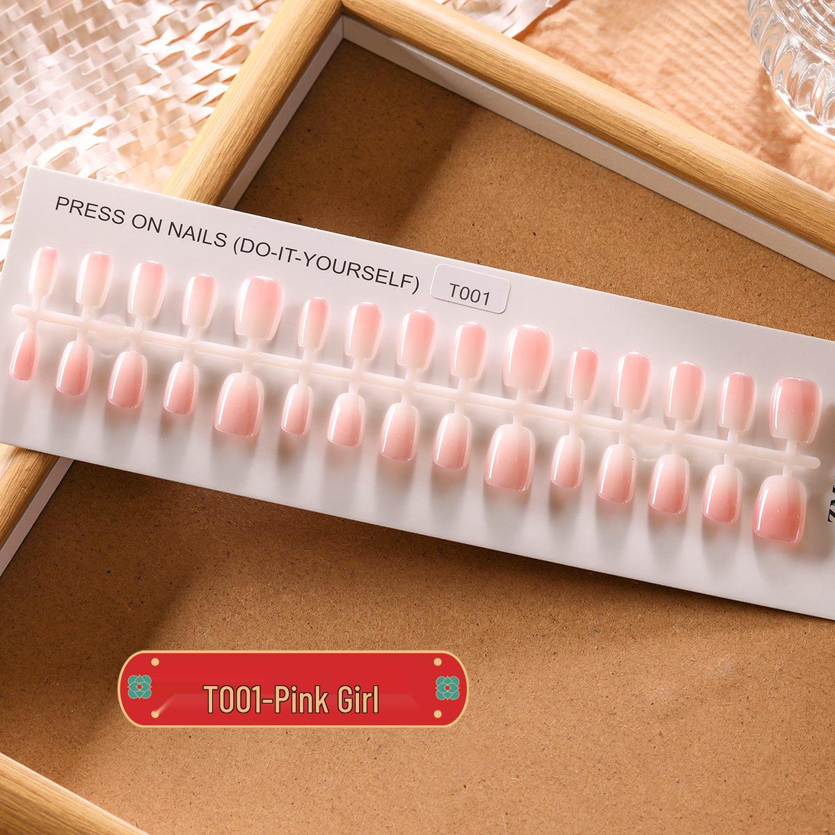 

Tender Pink Ombre Cat Eye Press-On Nails: Spring/Summer Blush Finish Full Strip S/S/S