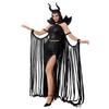 New Halloween Costume Dark Gothic Vampire Robe Sexy Queen Sleeping Spell Cape Dress