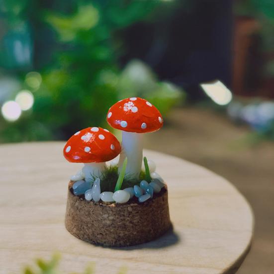 

Кукольный домик, гриб, реалистичные мини-грибы со стеклянной крышкой, фигурка гриба, украшение для масштаба 1/6 1/12, кукольные домики, миниатюрная сцена красный