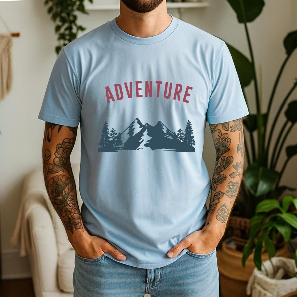 New Summer Unisexs 100 Pure Cotton TShirt Adventure Wanderlust Outdoor Camping Vintage Style Casual Breathable Short Sleeve