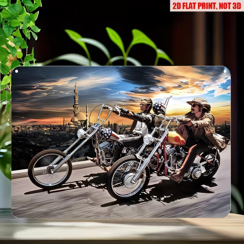 Blechschild Retro Motorrad Biker Wanddeko Vintage Druck Kein Klassischer Chopper Motorrad Metallschild für Garage Man Cave Ba
