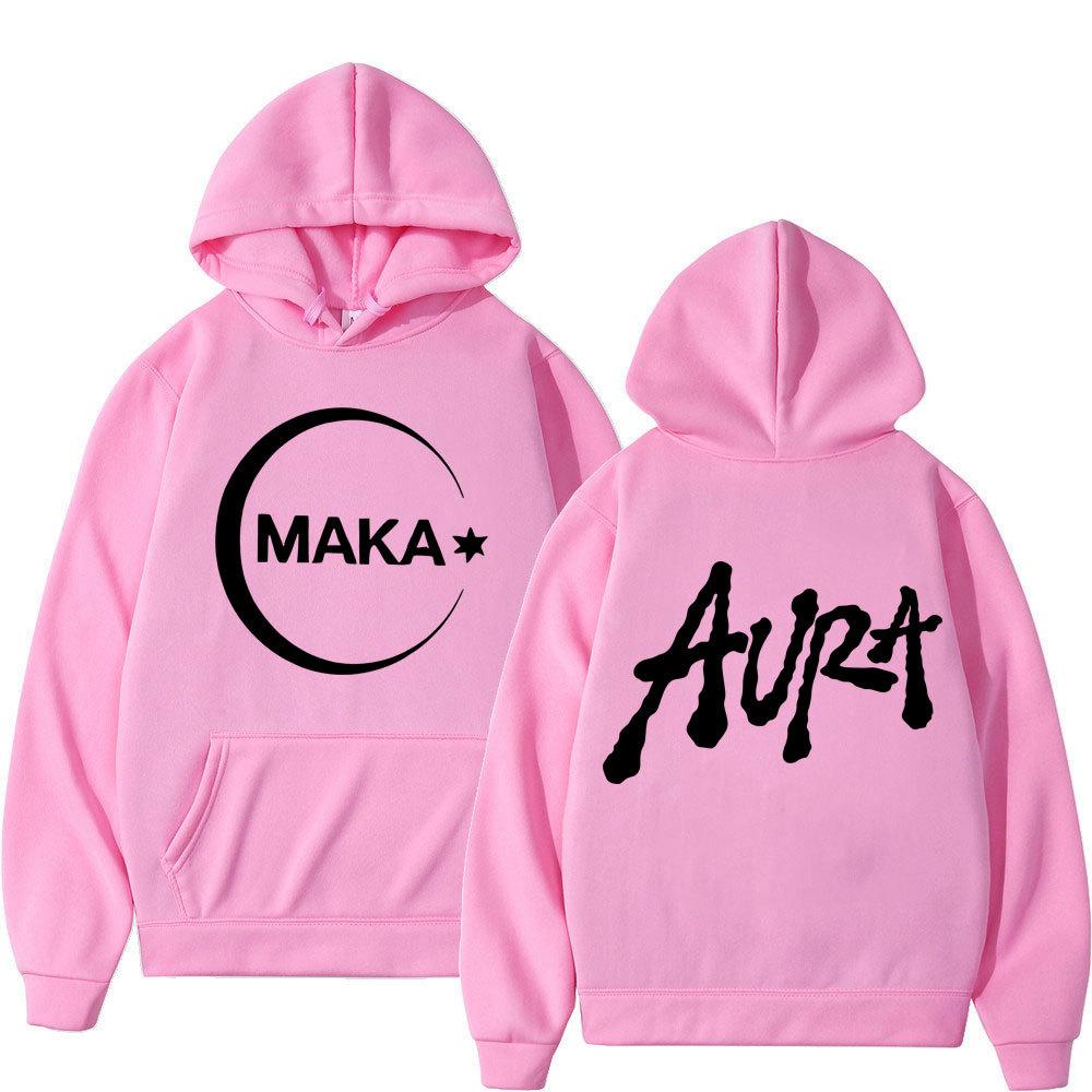 Rapper Maka Aura 2025 Tour Album Merch Vintage Hoodie Men Autumn Winter Fleece Streetwear Tops