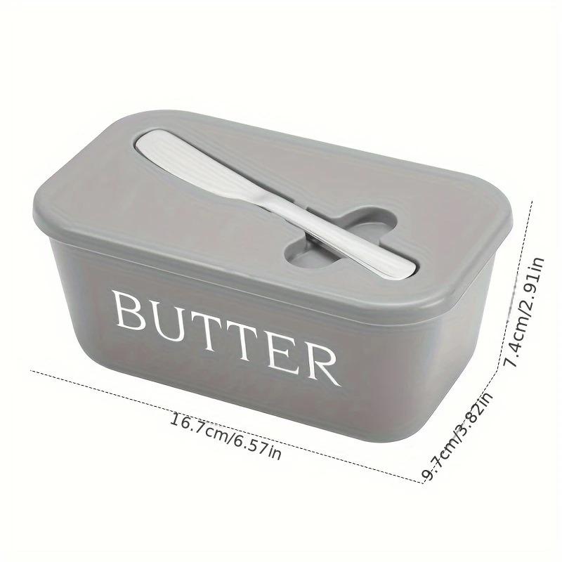 

1pcs Butter Container Box with Knife Simple Restaurant Sealed Storage Box Knife Butter Slicer Tableware серый