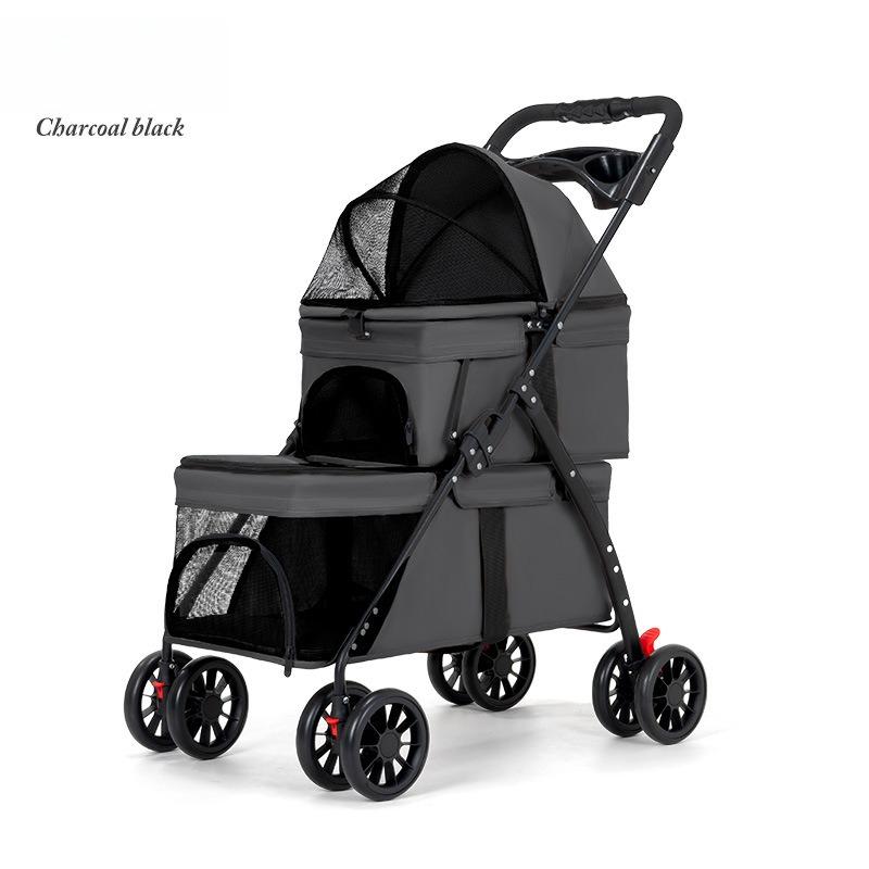 

Metal Pet Stroller Lightweight Foldable Outdoor Travel Cart for Dogs Cats Teddy Puppy Kitten Portable Pet Walking Pushchair