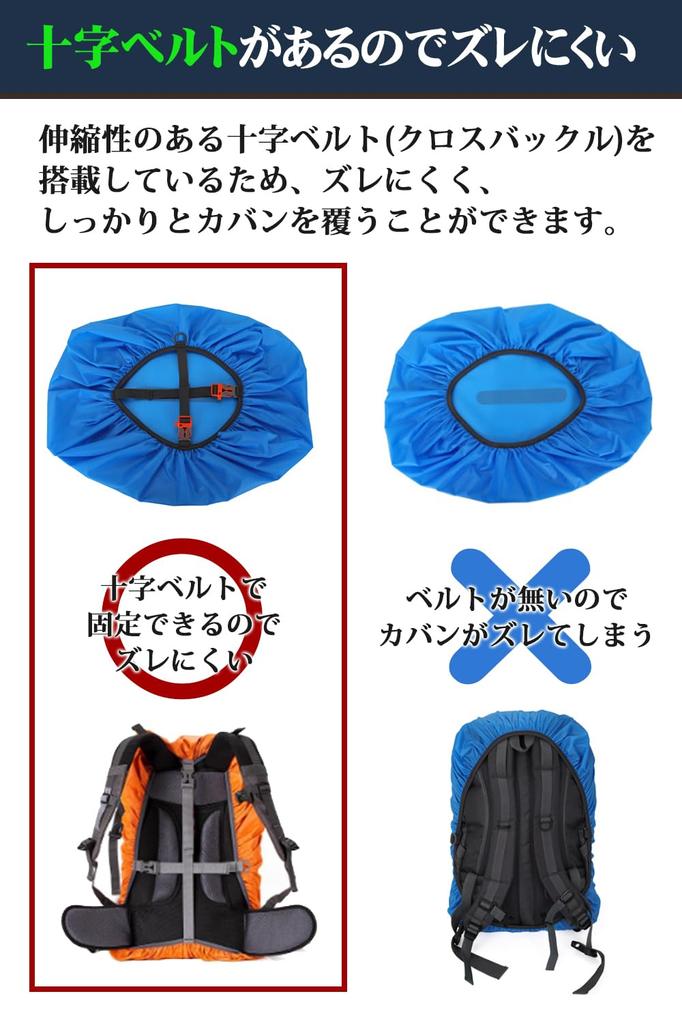 Benke Waterproof Backpack Cover with Cross Buckle for Backpack Rain Cover with Reflectors for Rain Backpack and Back Cover with Reflectors for Rainy