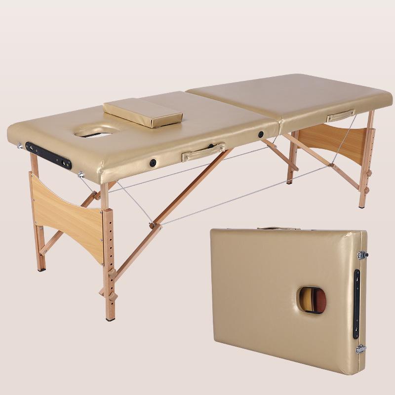 Adjustable Portable Solid Wood Beauty Bed for Massage & Physiotherapy