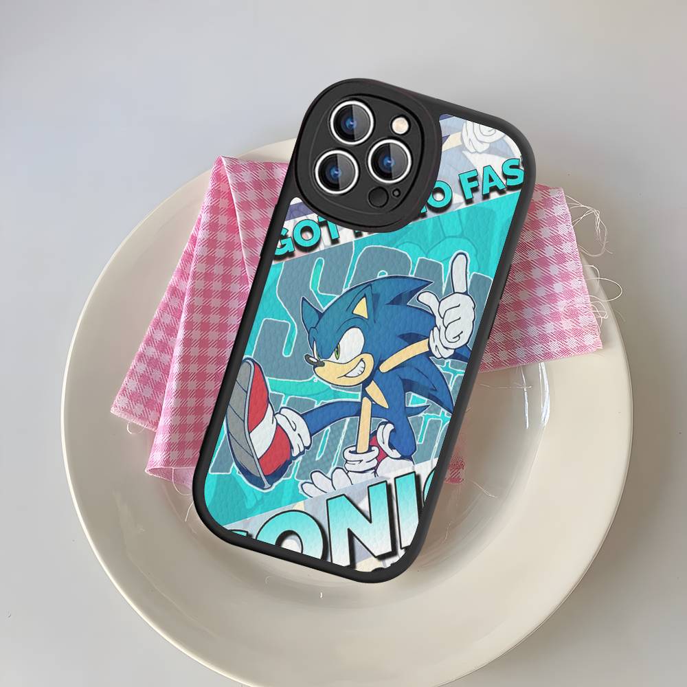 Anime S-Sonic H-HedgehogES Phone Case For IPhone 16 15 14 13 Pro Max 11 12 Plus Leather Silicone Cover