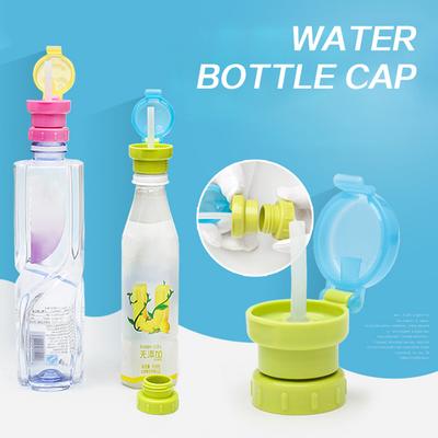 Children's Anti-Spill Water Bottle Cap With Straw Tip Reusable Beverage Bottle Cap Drinkware Accessories For Soda Juices