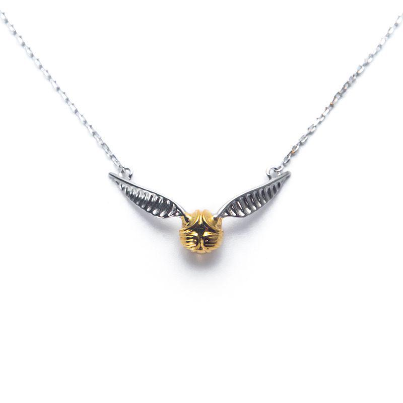 Harry Potter Golden Snitch Necklace: S925 Silver, Real Gold Plated, Elegant Gift for Couples