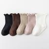1 Pair Baby Girl's Cotton Socks Ruffle Princess Ankle Socks for Toddlers Mid-calf Socks Spring And Autumn Thickness Children Socks
