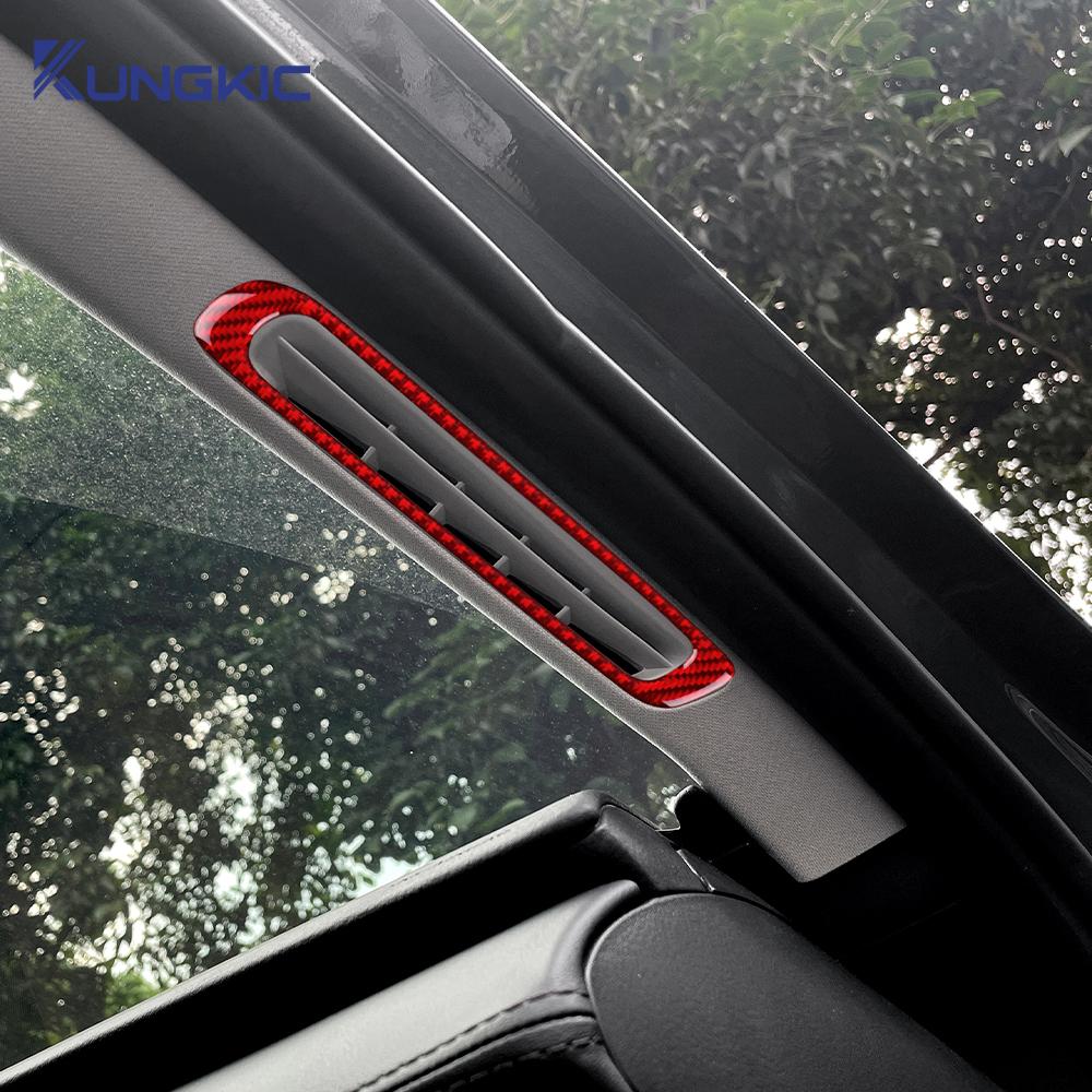 Echter Weicher Karbonfaser-Aufkleber für Mazda 3 Axela 2019 2020 2025 2025 2025 2025 2025 LHD RHD Auto A-Säule Luftauslass Zubehör