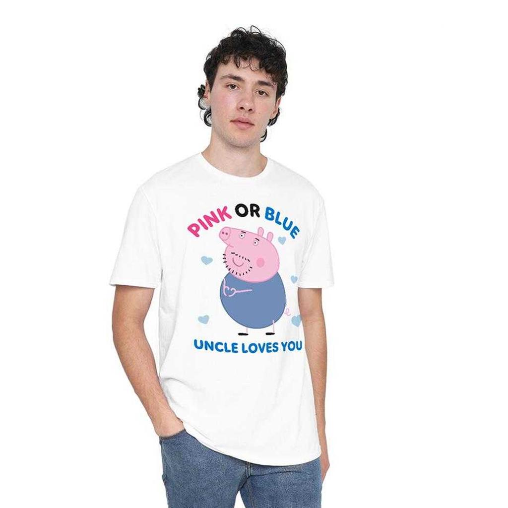 Peppa Pig Unisex Adult Pink Or Blue Uncle Pig Loves You T-Shirt