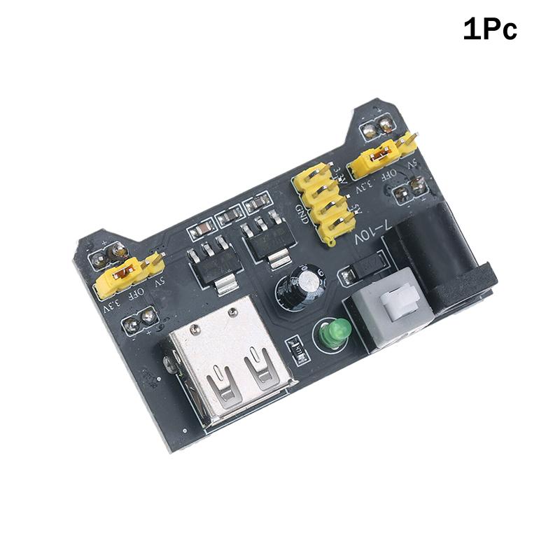 1/3Pcs MB102 Solderless Breadboard Power Supply Module 3.3V 5V With 9V Battery Clip Power Cable 2.1x 5.5mm Male DC Jack Plug