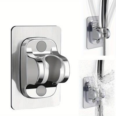 4pcs Wall Mount Strong Adhesive Shower Head Holder ABS Adjustable Bathroom Shower Bracket Easy Installation Base