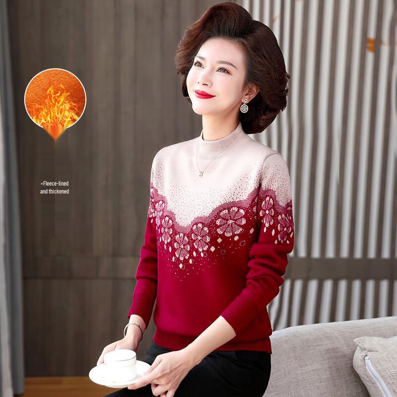 

Теплый свитер с плюшем для женщин среднего возраста 2XL